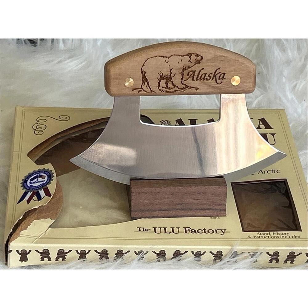 Alaska ULU Legendary Knife of the Arctic 1993  Wood Handle W/Bear Open Box READ - Picture 2 of 7